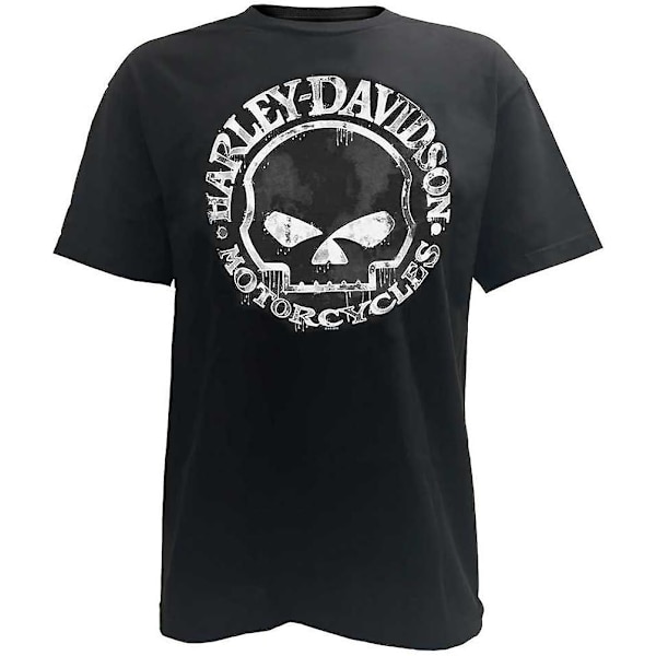 Harley-Davidson T-skjorte for menn, håndlaget Willie G Skull Distressed 30294030 S