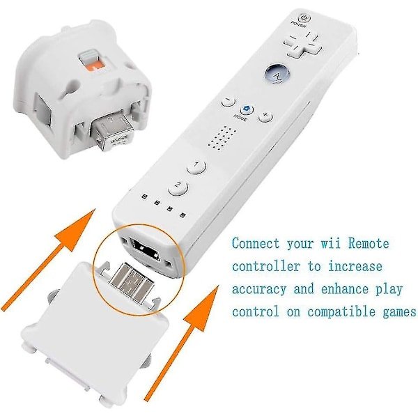 2 Motion Plus Adapter Sensor for Wii Remote Controller, Motion Plus Adapter Accelerator Replacement for Wii Motion Plus Adapter White