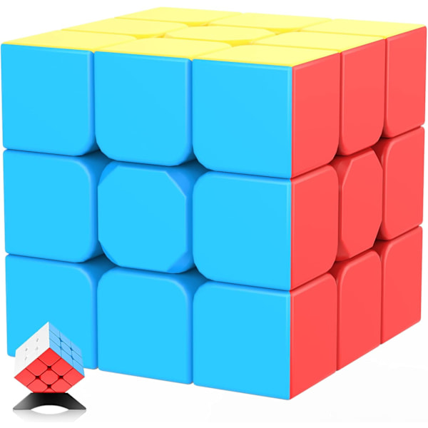 Speed Cube 3x3x3 Stickerless med Cube Tutorial - Hurtig og Glat Drejning Magiske Terninger 3x3 Puslespil Hjernelegetøj til Børn og Voksne