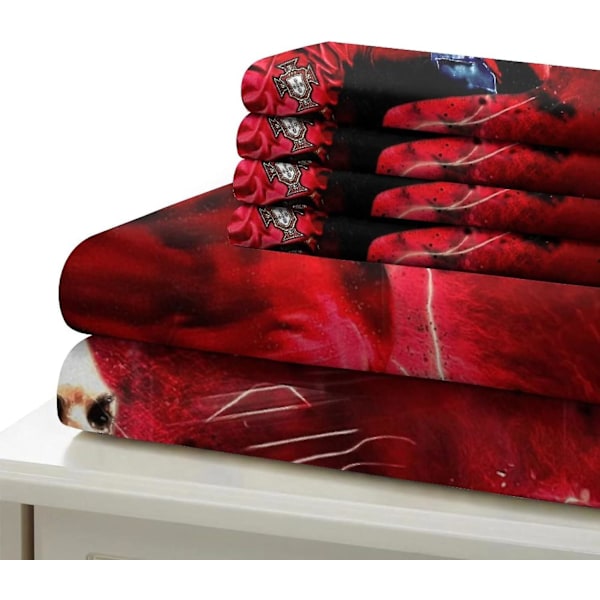 Fotboll Cristiano Ronaldo Sängkläder Täcke Set Mjuk Mikrofiber CR7 Sängkläder Set Täcke Set med Dragkedja och Kuddfodral för Barn Vuxen Double200x200cm