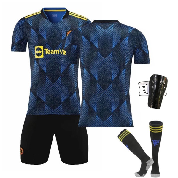 21-22 Second Away Royal Blue Fodboldtrøje Børne- og voksenstørrelser Primær- og sekundærskoleelever Træningstrøje Nr. 7 Stjerne Size 7 with socks 28#