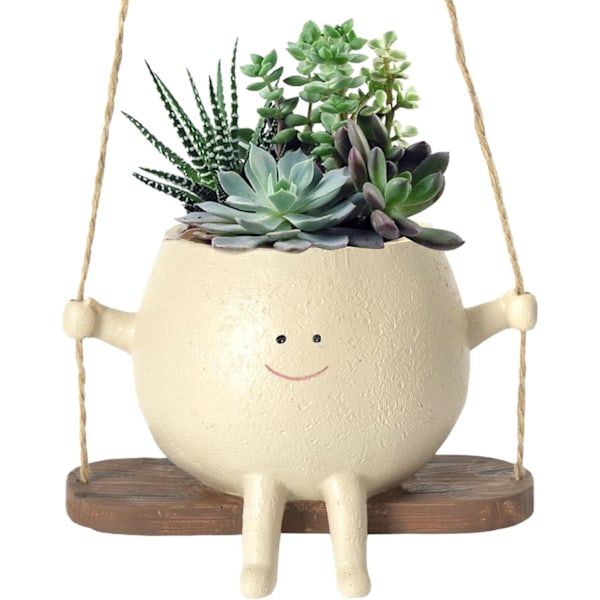 Svingende Ansiktsplanteringskrukke, Ansiktsplanteringskrukke til Henging, Harpiks Svingende Blomsterpotter