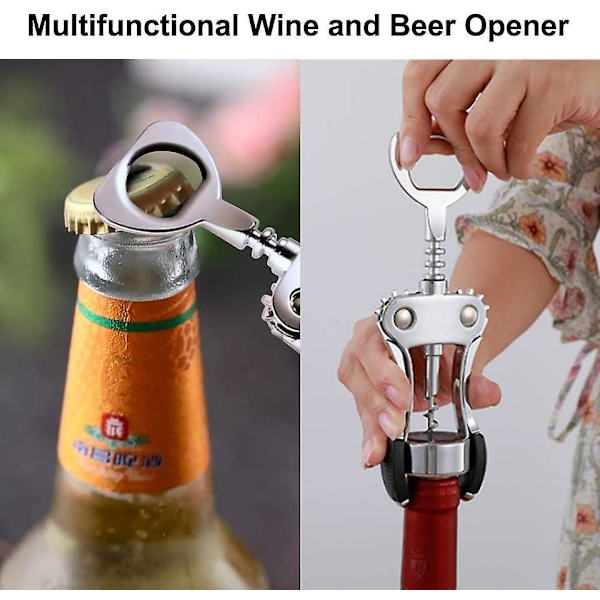 Uppgradera zinklegering Premium Wing Corkscrew Vinöppnare med multifunktionell flasköppnare