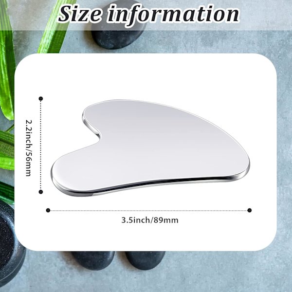 Rostfritt Gua Sha ansiktsverktyg för ansikte Metall (Silver)