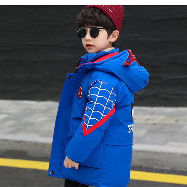 Spider-Man hættejakke til børn Varm vinterfrakke Blu Blue 150cm(9-10 years)