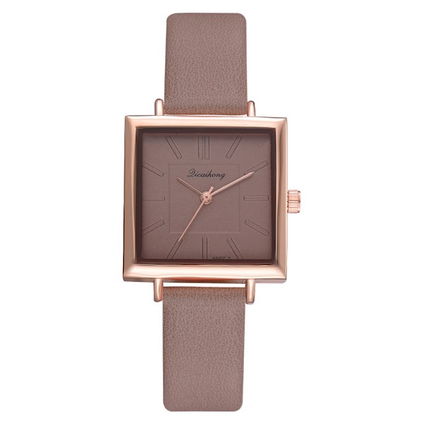 Enkel firkantet urskive PU læderrem Fashion Candy Color Ladies Dress Armbånd Quartz