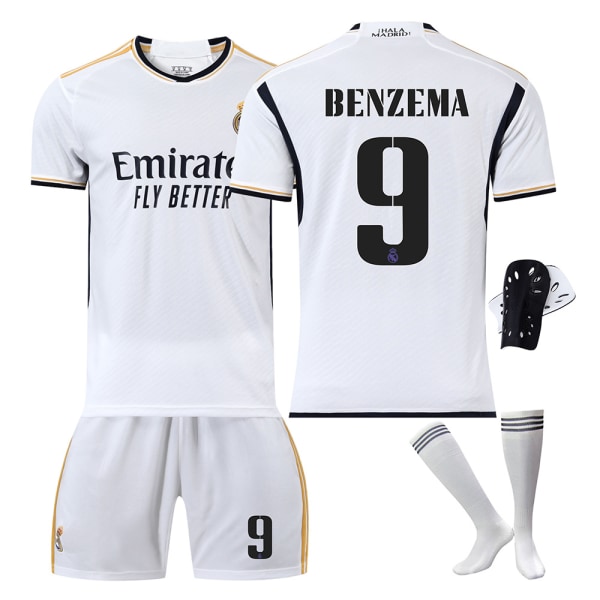 Real Madrid fodboldtrøje 2023-24 20 Vinicius 10 Modric 9 Benzema nr. 7 Hazard trøjeversion Home No. 15 Children's size 22