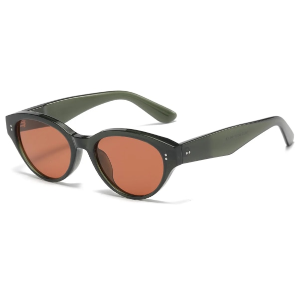 2024 Nya Små Bågar Cat Eye Nyanser Glasögon Dam Mode UV-skydd Ris Spik Solglasögon C3-Green Cateye Sunglasses