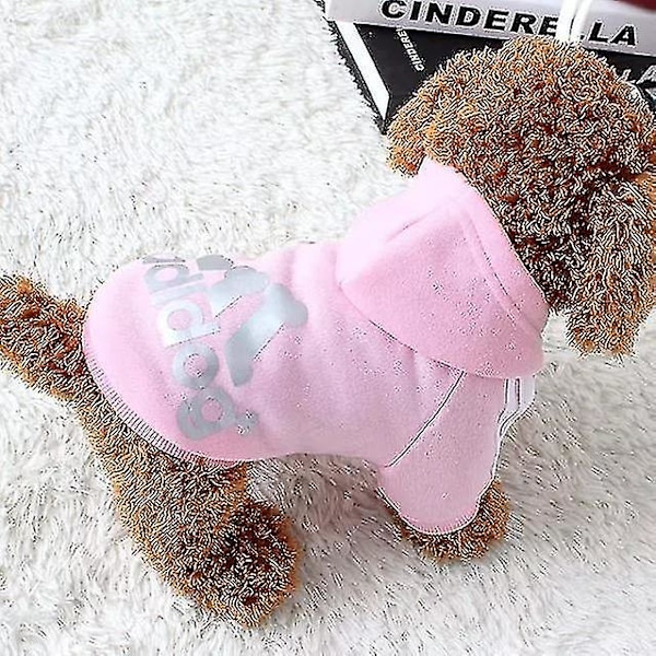 Hundkläder Adidog 2022 Nya Vinterkläder för Husdjur Små och Medelstora Hundhoodies Valpkläder Sweatshirt Pin Pink 5Xl 14*18kg