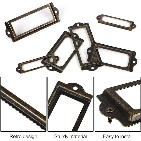 20 metallskilt holdere 60x17mm for kontorbibliotekhyller Fra
