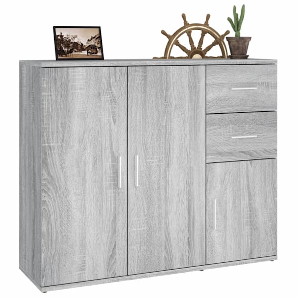 vidaXL Sideboard Grå Sonoma 91x29.5x75 cm konstrueret træ Gray 28350