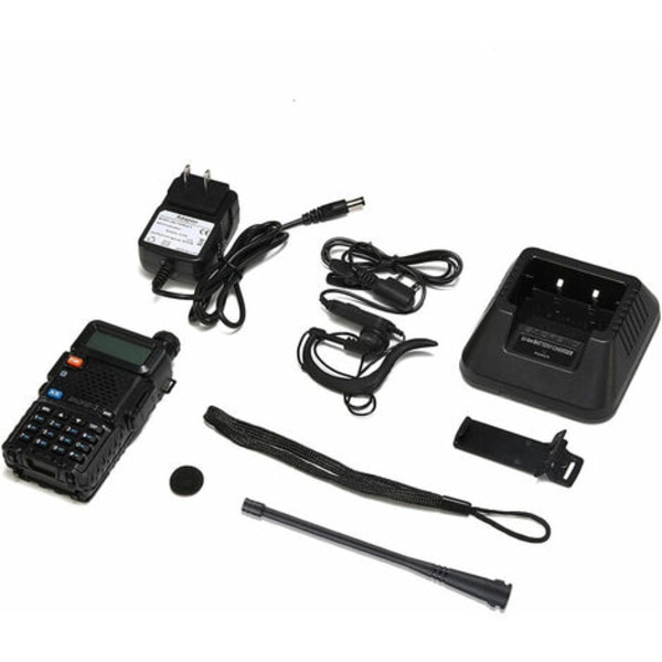 BAOFENG UV-5R Walkie Talkie FM-sender/mottaker To-veis radio Dobbel skjerm 400-520mHZ 5W To-veis skinkradio Oppladbart håndholdt radio med