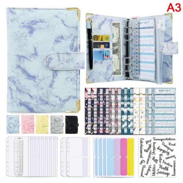 A6 Budget Binder Kontantkuvert Planner System Organizer med Bu Style4 Style4 A3