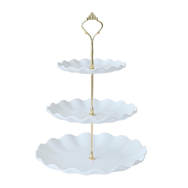 Cupcake Stand i flere lag Dessertdisplay BPA-fri Stor kapacitet Nem montering Kageopsats White