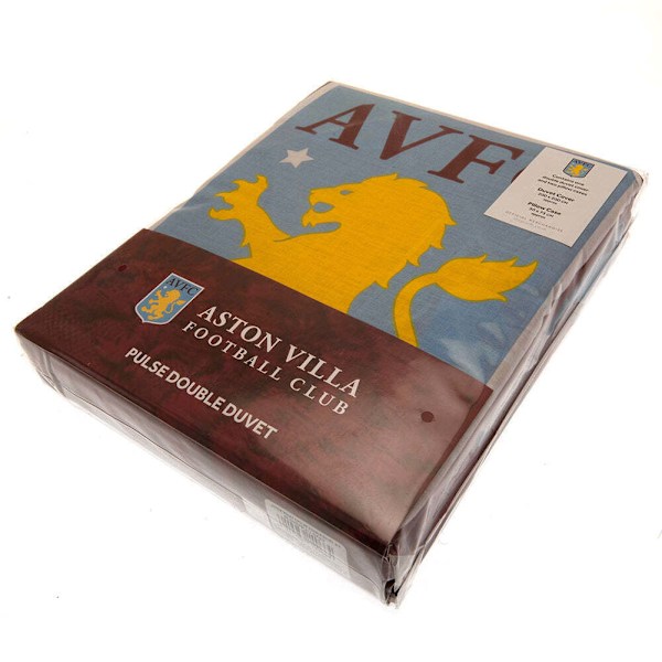 Aston Villa FC Pulse Vändbar Påslakan Set Enkelsäng Bourgogne Bourgogne/Gul/Ljusblå Burgundy/Yellow/Light Blue Single
