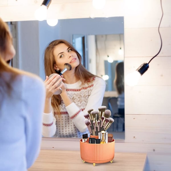 360° roterende makeup børste opbevaringsboks kosmetikholder (orange) Orange