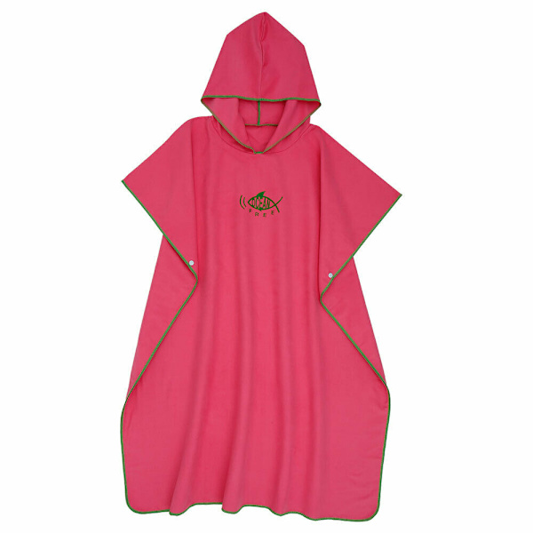 Strandhåndklæde Poncho Badekåbe med Hætte Hurtigtørrende Badekåbe Svømmehåndklæde red 90X110cm