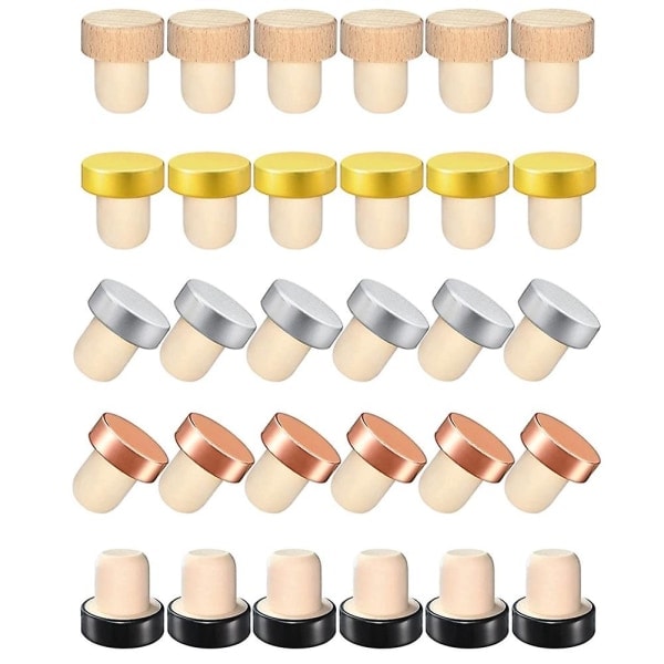 30 count wine bottle corks t-shaped wine stoppers tasting corks exchange reusable corks glass b