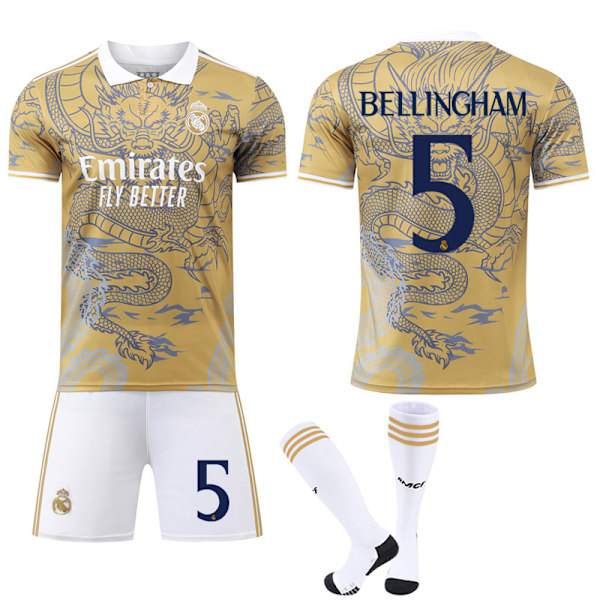 2024-2025 Real Madrid Special Edition Fodboldtrøje til Børn og Voksne med Strømper Nr. 5 Bellingham No. 5 Bellingham 28