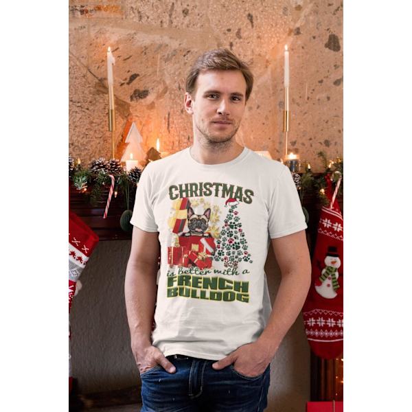 Ranskanbulldoggi Joulu Koira T-paita Valkoinen White xl