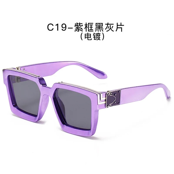 HW 86229 Luksuriøse Designer Solbriller i Punk Rock Stil, Tilpassede Overdimensjonerte Tykke Store Rammer, Millionær Solbriller for Menn C8 86229 Sunglasses