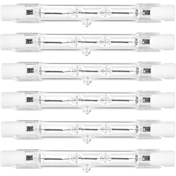 6-pakkauksen R7s Halogeeni Lamppu 118mm 230W Himmennettävä 230V 4650lm 2800K Lämmin Valkoinen Energiansäästöinen Volframi Lineaariset Lamput Valokeila J118 118mm