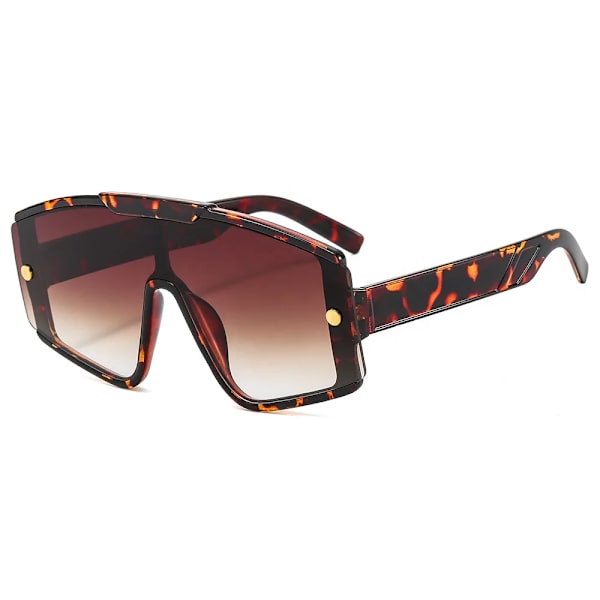 Mote sommer overdimensjonerte fargerike firkantede trendy solbriller i resirkulert plast for kvinner store innfatninger solbriller endelte solbriller C02 Fashion Sunglasses
