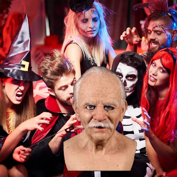 Halloween Latex Mask, Gammal Man Dekor Realistiska Masker
