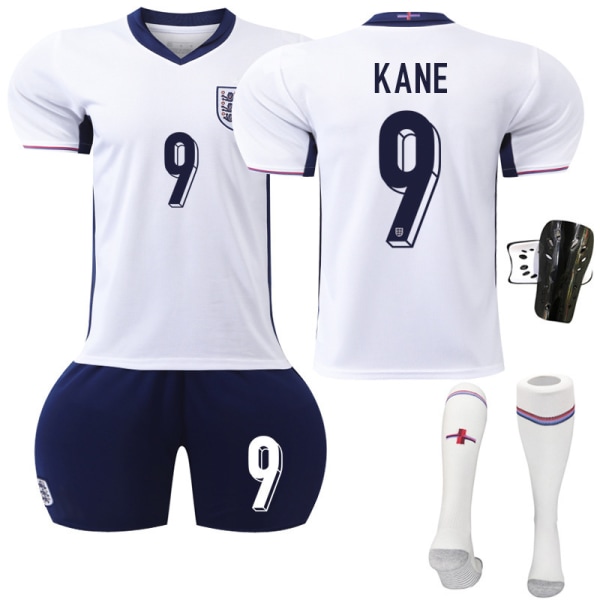 2024 EM nya fotbollströjor England nr 9 Kane 20 Foden 22 Bellingham tröjset Size 7 with socks #3XL