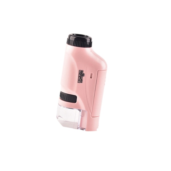 Pink Pocket Microscope Mini handhållet mioskop med LED-ljus Por