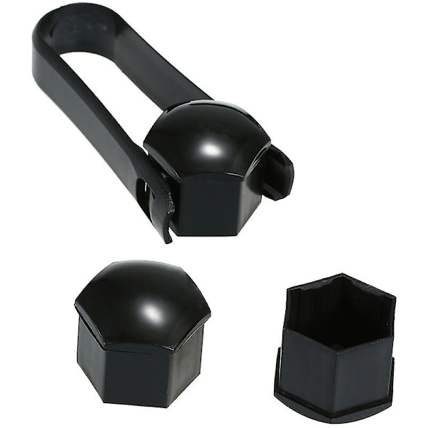 20 st Universal 21mm Hjulmutter Skydd Pläterade Hjulmutter Skyddsskruvar Svart