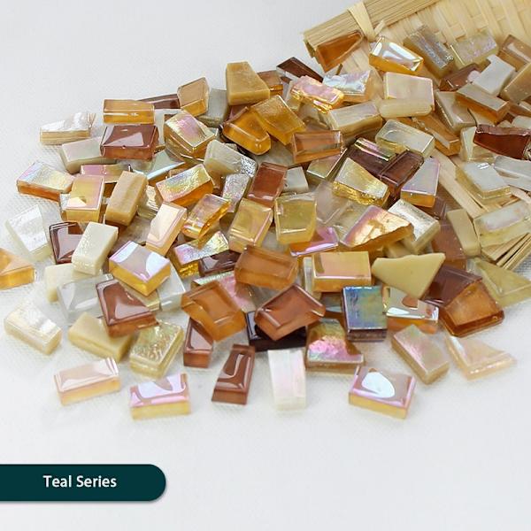 DIY Mosaikfragment Oregelbunden Form Handgjord Sten Jade - Perfekt Teal Series