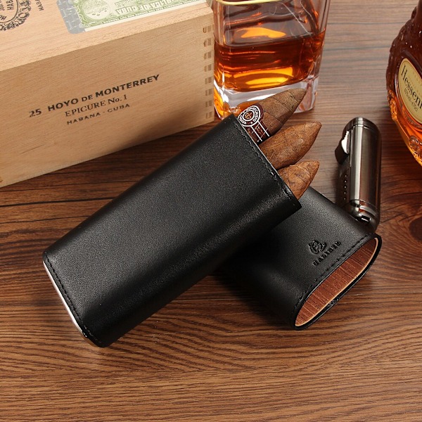 Nahkakotelo Cedarwood Humidor Box Mini Portable Hold