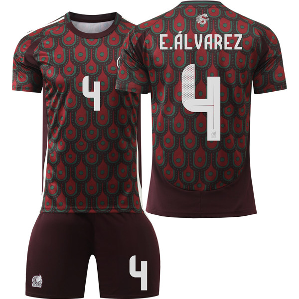 2024 Mexiko fotbollströja America's Cup tröja nr 22 Lozano 14 Sanchez barnset version No socks size 4 Size S