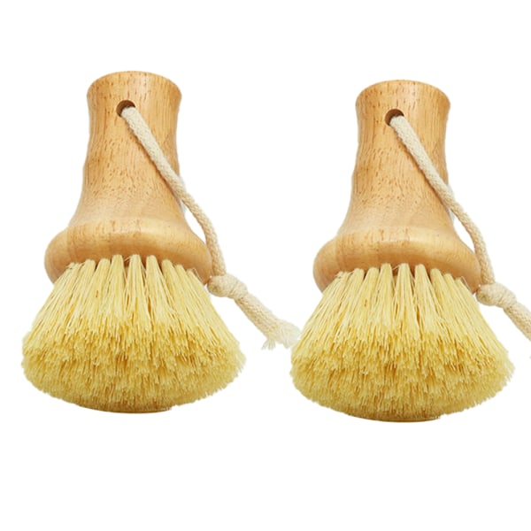 2 kpl astianpesua harjaa bambukahvalla, sisäänrakennettu kaavin Pan Brush