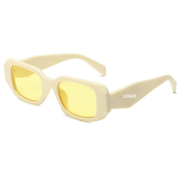 Trendy Retro Shades Mænd Fashionable Ladies Briller 2024 Solbriller Kvinder Luksus Mærke Designer Solbriller Med Æske Og Logo Yellow Glasses with brand logo