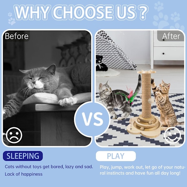 Katte legetøj, kradsebræt, klatrestativ til katte, katte rede, kradsetræ, kradsesøjle til katte, katte springplatform, katteartikler, katte tårn, sisal kæledyr