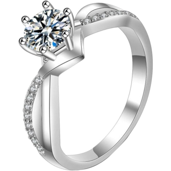 Mode diamantring romantiska bröllopsringar smycken kristall