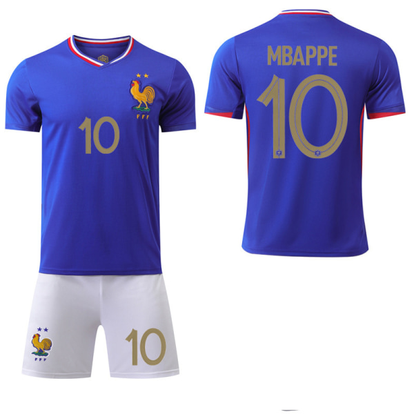 2024 EM Frankrike hemmatröja nr 10 Mbappe fotbollströja 9 Giroud 11 Dembele 7 Griezmann No. 11 with socks + protective gear #16