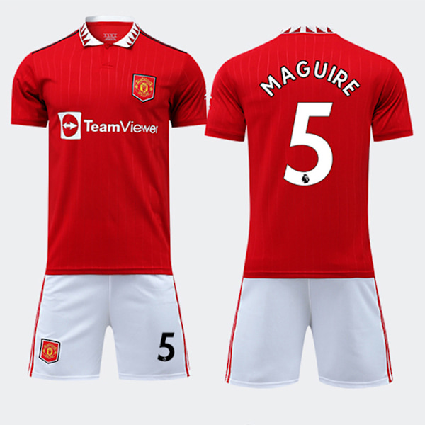 Ny Manchester United Hjemme - Fodboldsæt - Maguire - Nr. 5 size 28