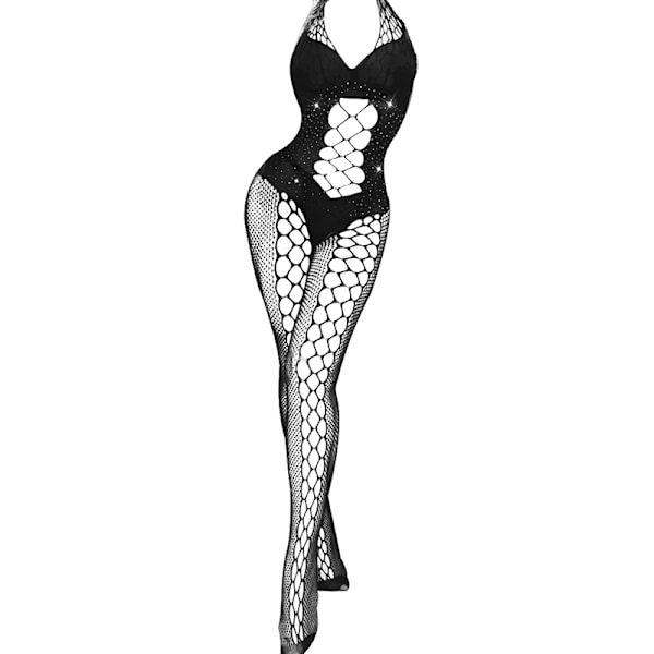 Sexy Fishnet Bodystocking Kvinner Ryggløs Erotisk Lingerie Stocki - Perfekt