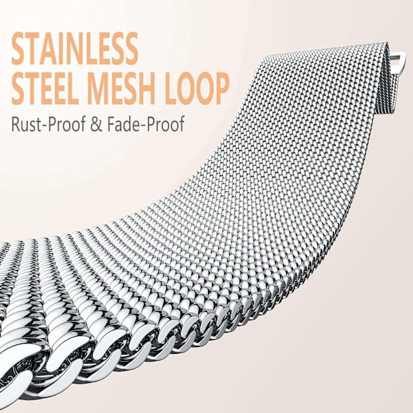 Metallband kompatibel med Apple Watch band 40 mm 38 mm 41 mm Silver-WELLNGS Silver Silver 42/44/45/49mm