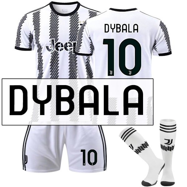 22-23 Uusi versio Juventus nro 7 Hovey nro 10 Pogba 22 Di Maria 10 Dybala Jalkapallopaita setti No. 10 Dybala with socks #M
