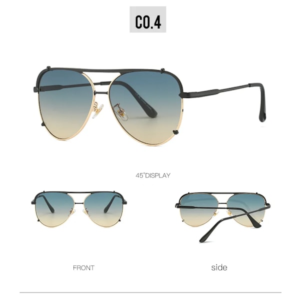 Trendikkäät aurinkolasit mukautetulla logolla, ylelliset UV400-aurinkolasit, tukkumyynti, metalliset aurinkolasit naisille ja miehille 2024 C4 fashion sunglasses