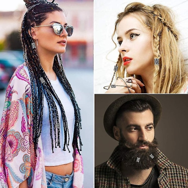 61-dels Set Viking Skäggpärlor Forntida Nordiska Hårrörspärlor Dreadlocks - Perfekt