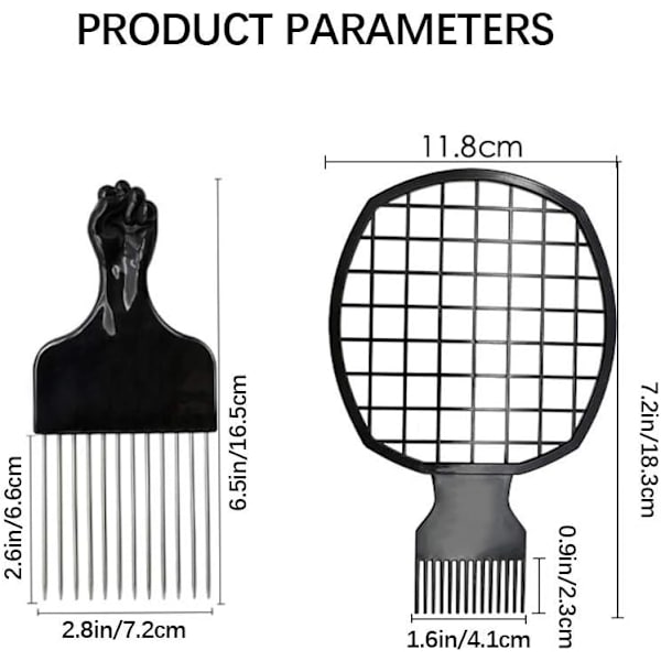 Hiusten sieniharja kiharoille, 4 in 1 Afro Twist -kampasetti, Afro Pi