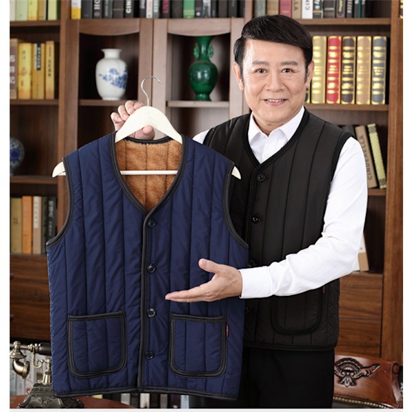 Varm vinterväst i sherpa-fleece för män Blå Blue XL