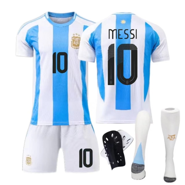 Amerikas cup - Argentina hemmatröja nr 10 Messi nr 11 Di Maria barn vuxen kostym sport No socks 21 28