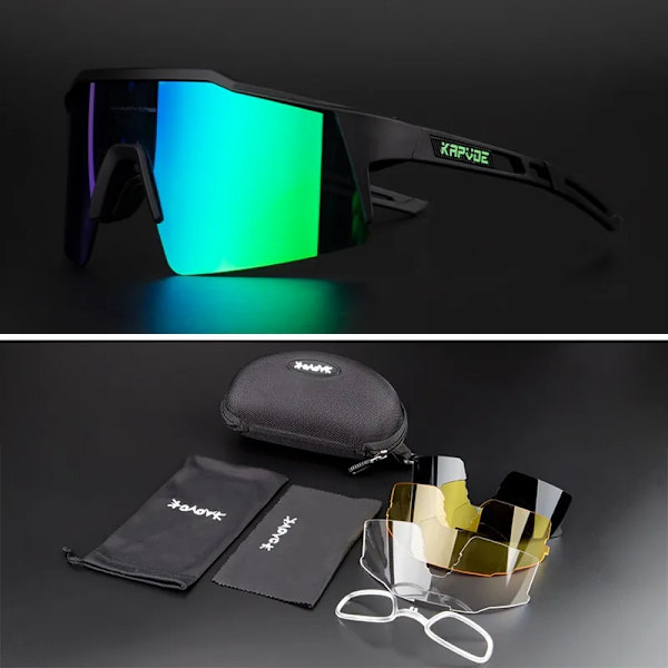 KAPVOE Luksus cykel vindafvisende polariserede solbriller Siamese oversized fashion sports udendørs øjenbeskyttelse solbriller 10