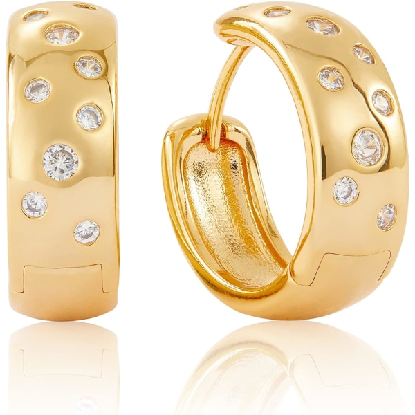 Pearl Hoop örhängen för kvinnor | Huggie örhängen i 18K guld | Ligh